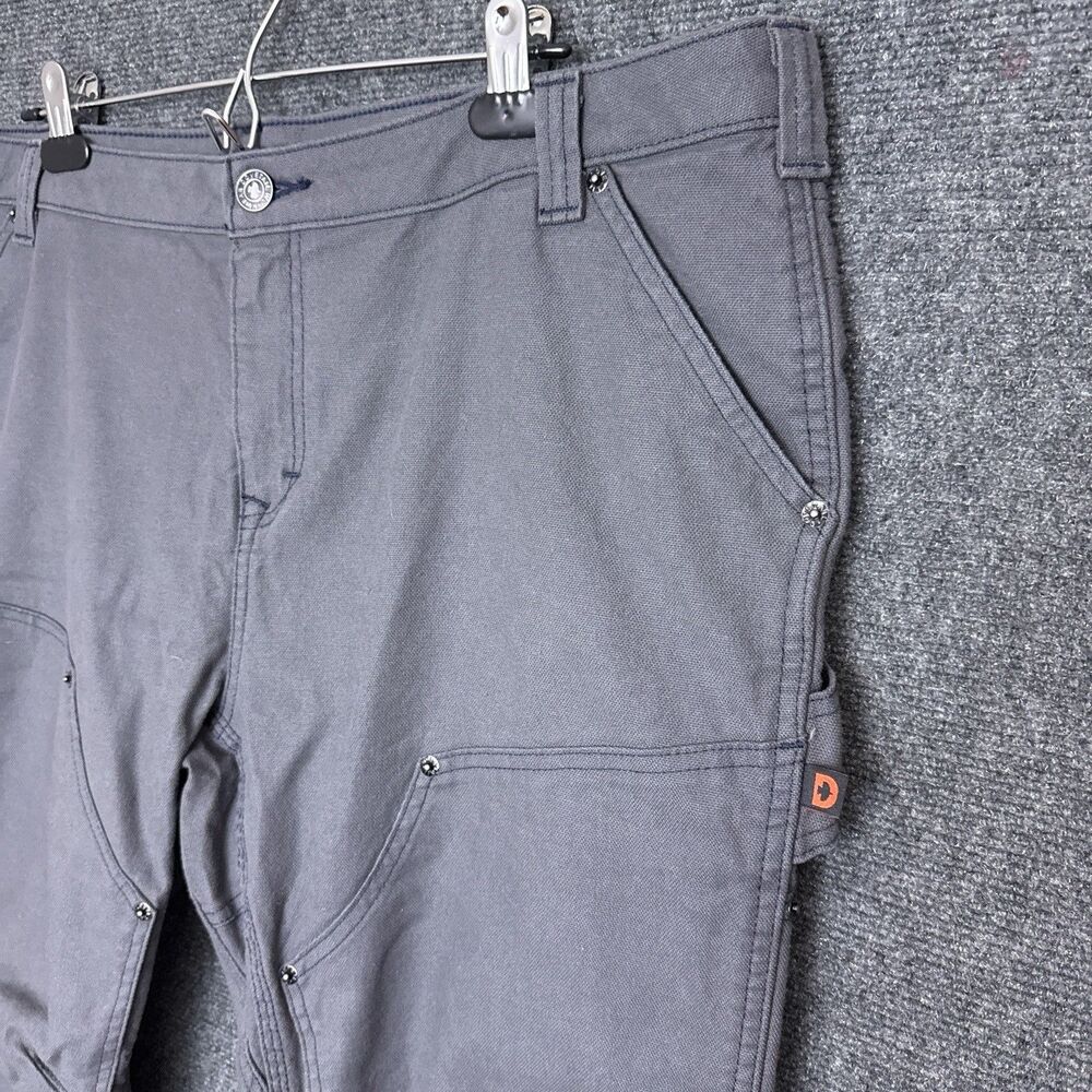 Dovetail Workwear Pants Womens Gray Britt Utility Canvas Double Knee Work 24/28